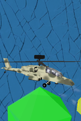 Textured helicopter as rendered on device.